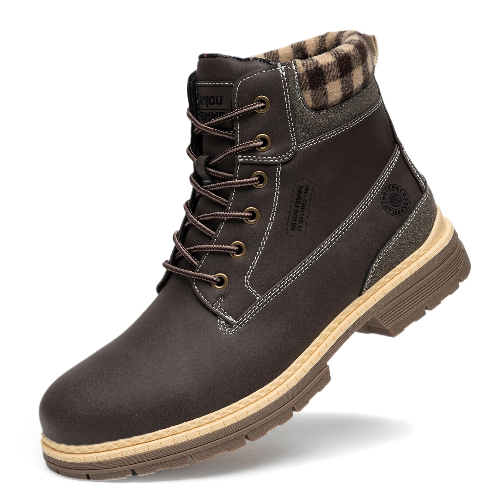 ANJOUFEMME Men's Winter Hiking Boots