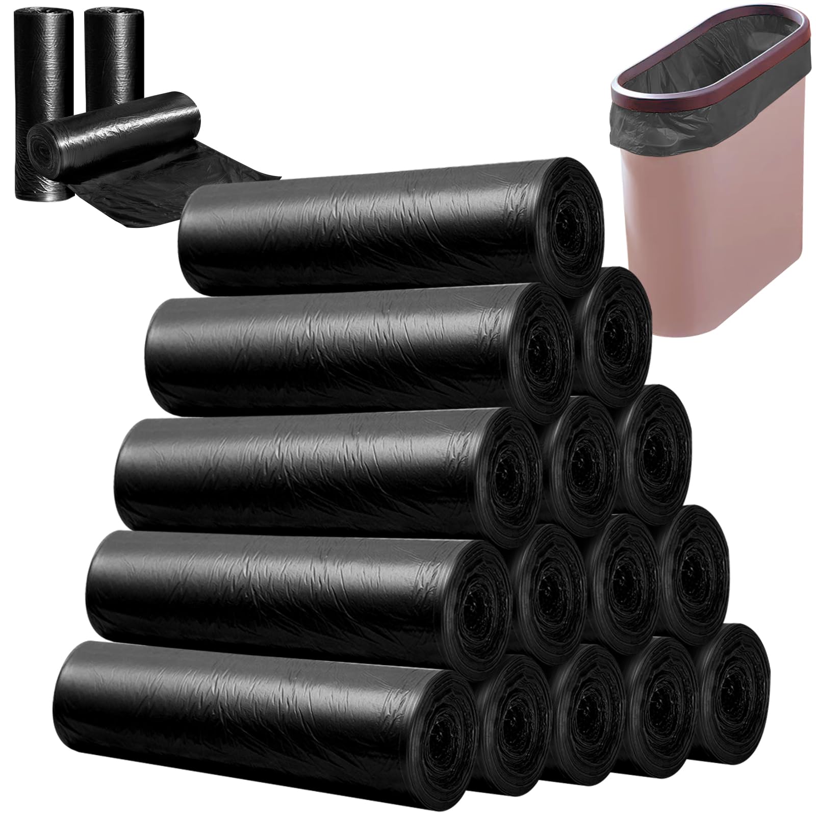 300 PCS Sanitary Napkin Receptacle Liners, 19.69 x 17.72" Feminine Hygiene Disposal Bags, Sanitary Napkin Disposal Bags, Diaper Trash Bags Tampon Disposal Bags, Black