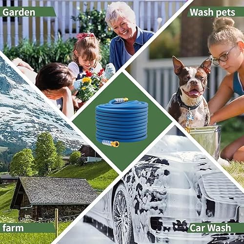 Miniatura 7 de Manguera de jardín de alta calidad resistente de 150 pies x 58 pulgadas, 300 PSI de trabajo, 1000 PSI, manguera de agua con mango giratorio