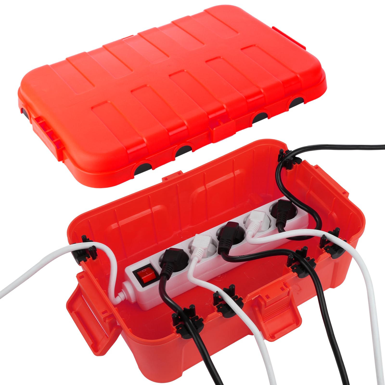 RESTMO Große Wasserdichte Kabelbox Outdoor, IP54 Verteilerdose Außen Wasserdicht, 32 x 22 x 13 cm Wasserdichte Box für Garten, Schutz von Verlängerungskabel, Steckdosenleisten, Außensteckern