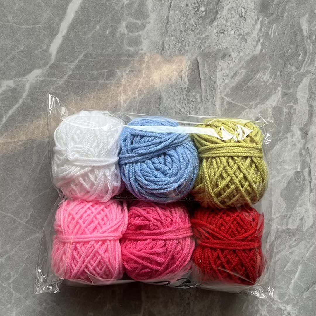 Filato da ricamo Poke in 12 colori, 8 fili di filato tufted in cotone latte, filato tufting solido 3 mm per ricamo a mano/pistola tufting, gomitolo da 30 g, filato per uncinetto per tappeti (133 6 ro