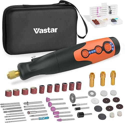 Vastar Mini herramienta rotativa inalámbrica de 2000 MAH, kit de herramientas rotativas de carga tipo C con 51 accesorios, herramienta giratoria
