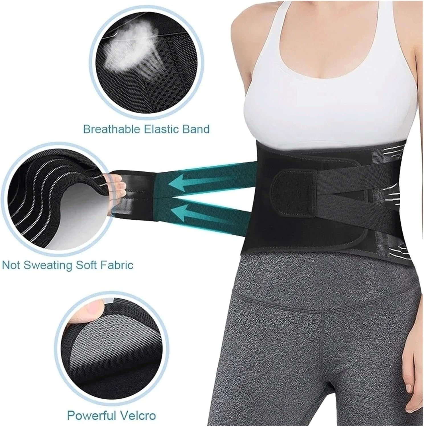 Adjustable Back Lumbar Support Belt Pull Waist Orthopedic Brace Spine Relaxed Decompression Anti-skid Breathable(2XL)