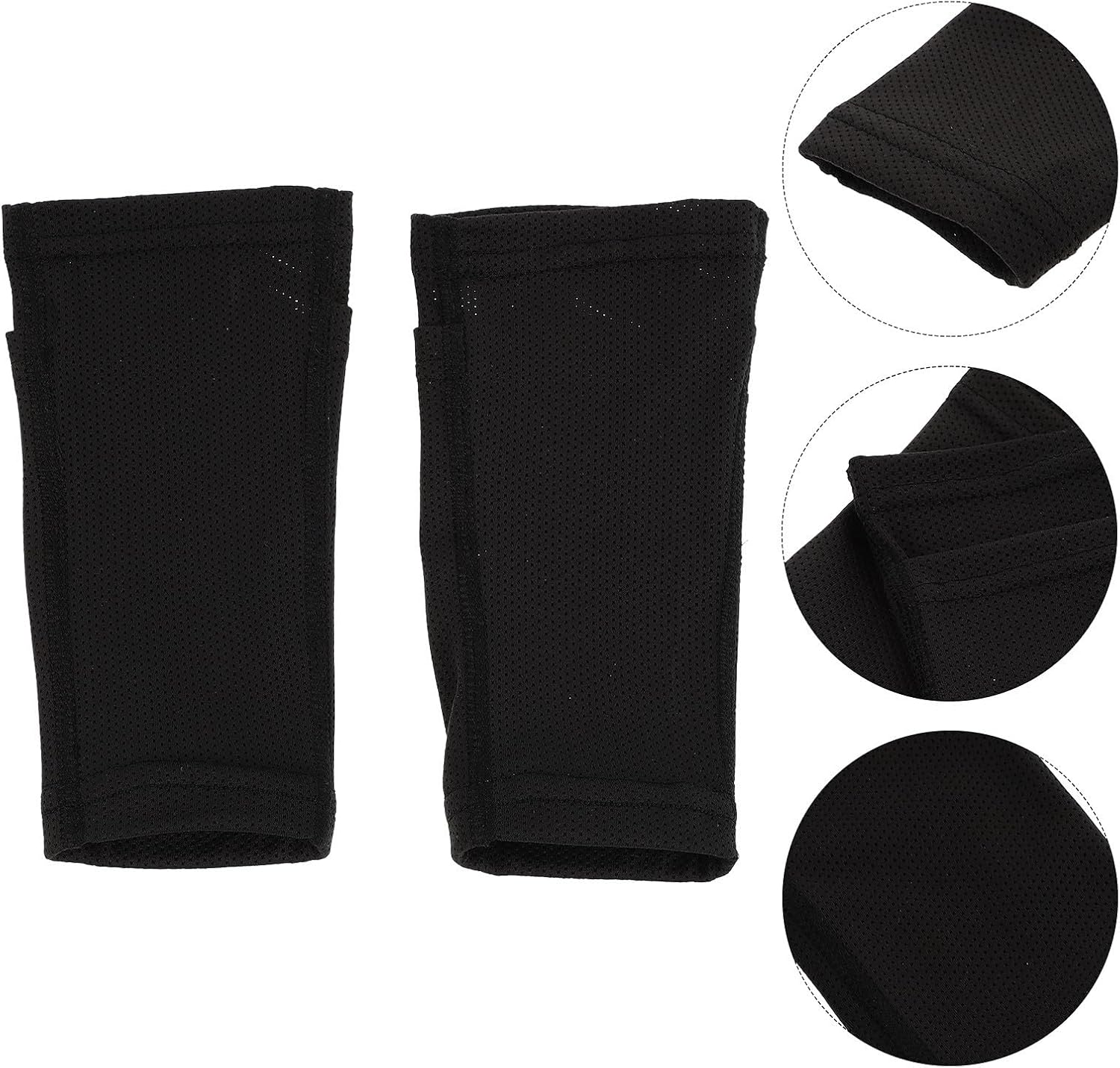 Breathable Soccer Shin Guard Sleeve for Adults, Black Nylon