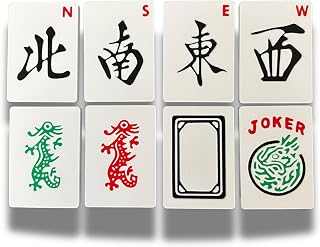 Mahjong/Mah Jongg Cupcake/Cake Toppers | 3D Printed Party Decorations/Party Favors for Mahjong Lovers (Set of 8) 1 each: North, South, West, East, Joker, Red, Green and White Dragon Cake Topper