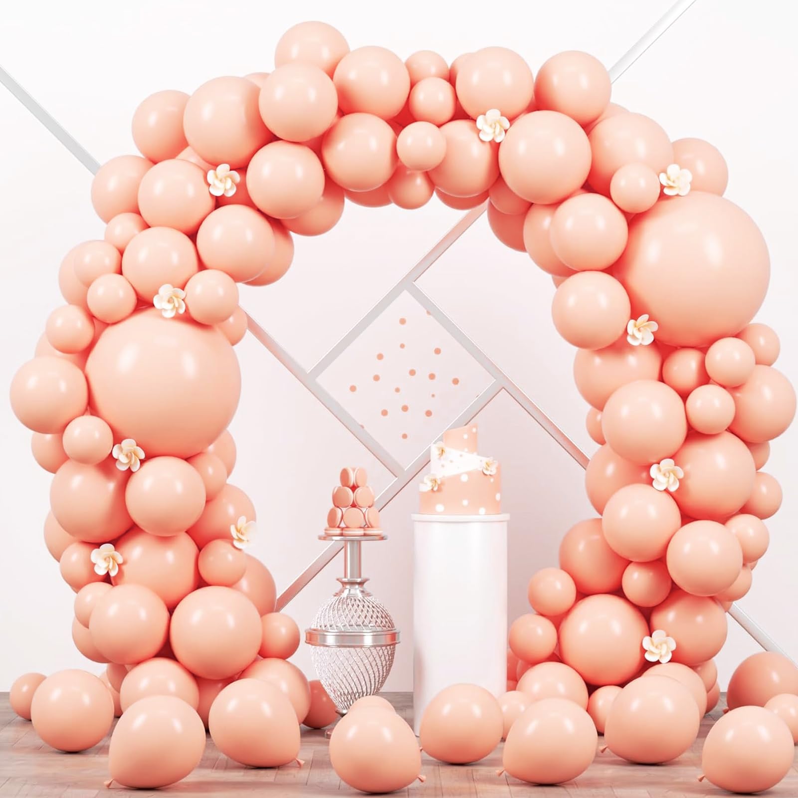 Voircoloria 90pcs Pastel Orange Balloons Garland Arch Kit, 18 12 10 5 Inch