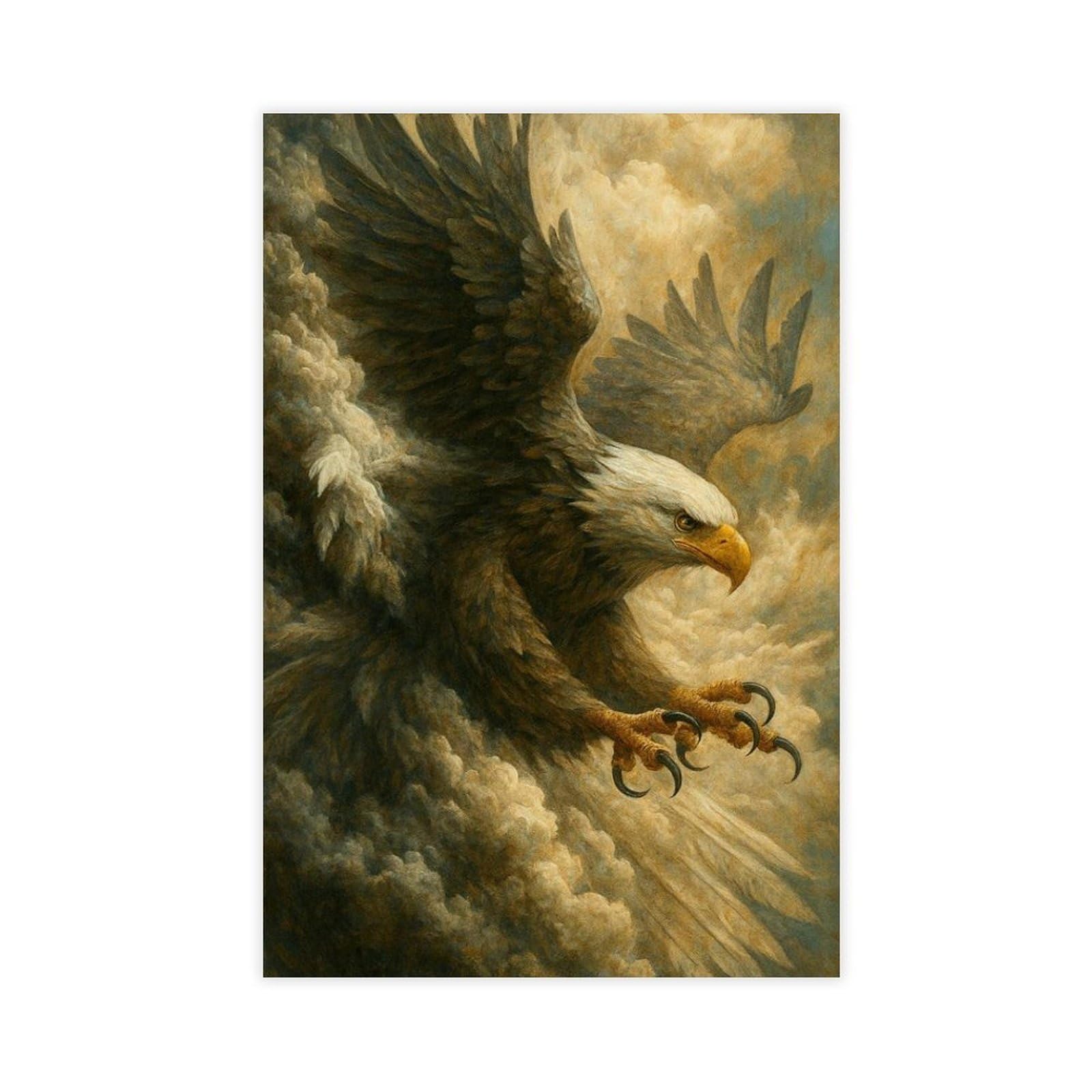Qnvjqkdsi Unframe Majestic Eagle Wildlife Nature Art Canvas Poster Bedroom Decor Landscape Office Room Decor Gift 24" L X 36" W