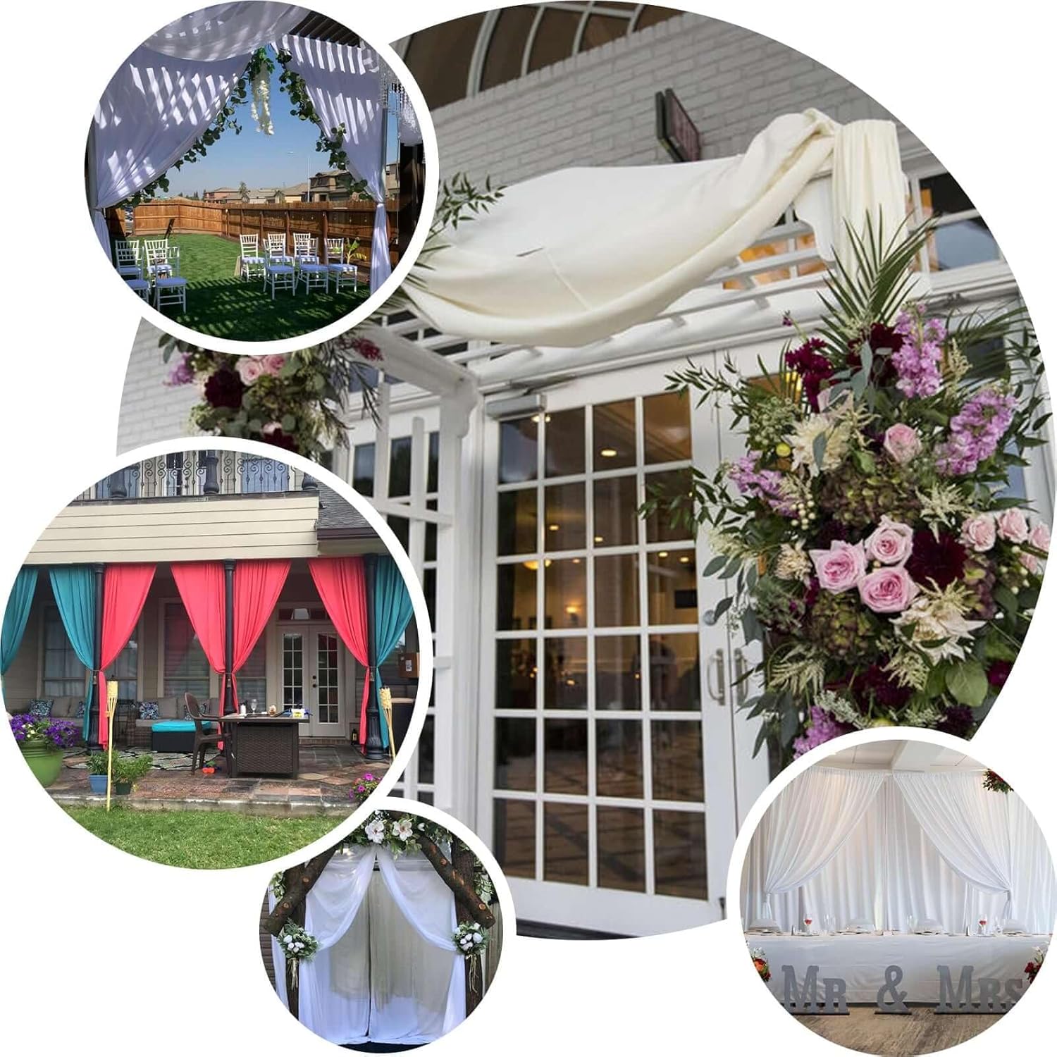 Efavormart 2 Pack | Terracotta Fire Retardant Scuba Polyester Curtain Panel Backdrops Wrinkle Free with Rod Pockets - 10ftx10ft