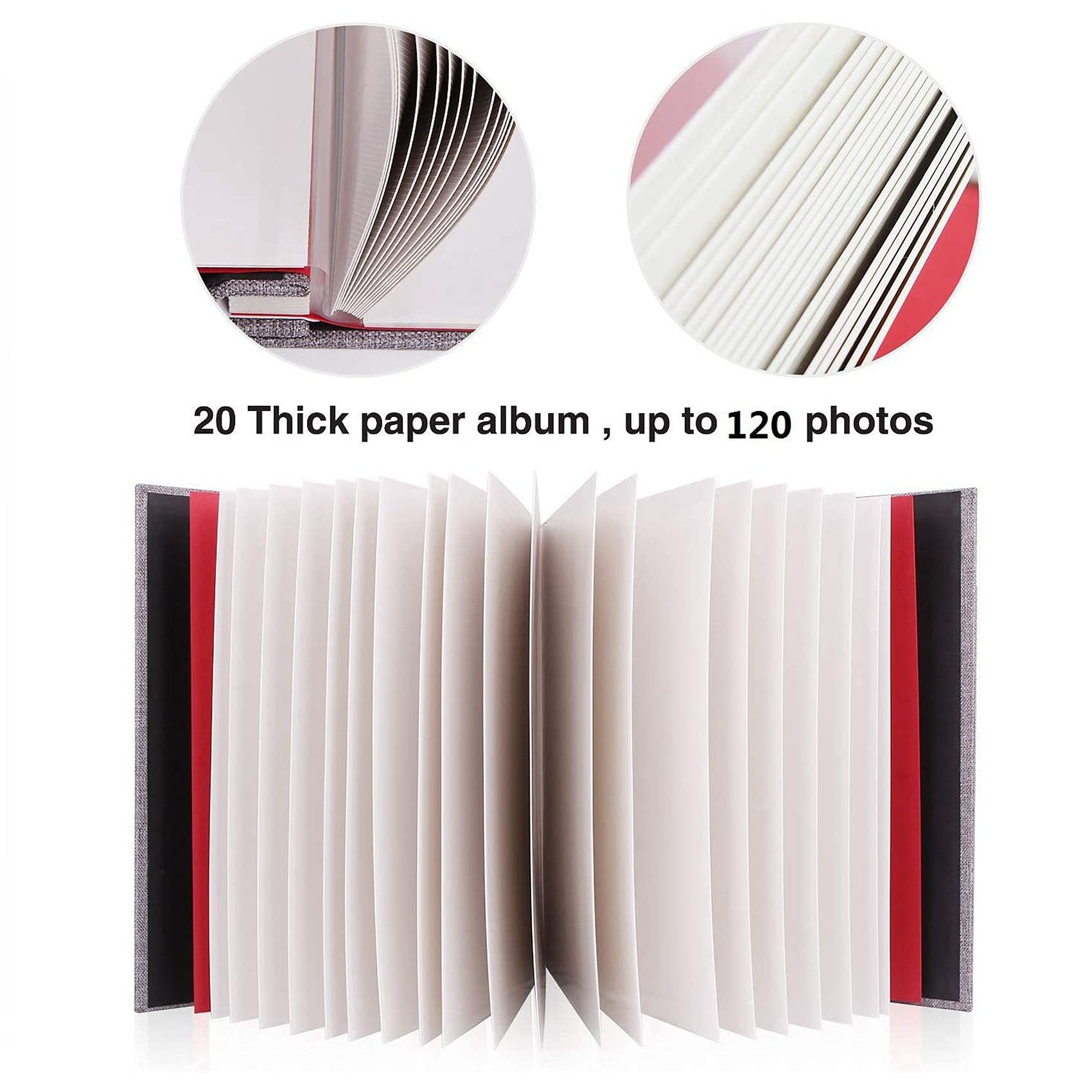 5X Foto Album Sammel Album Leinen Kunst DIY Speicher Buch Dicke Seiten mit Schutz Folie Speichern Bilder Dauerhaft
