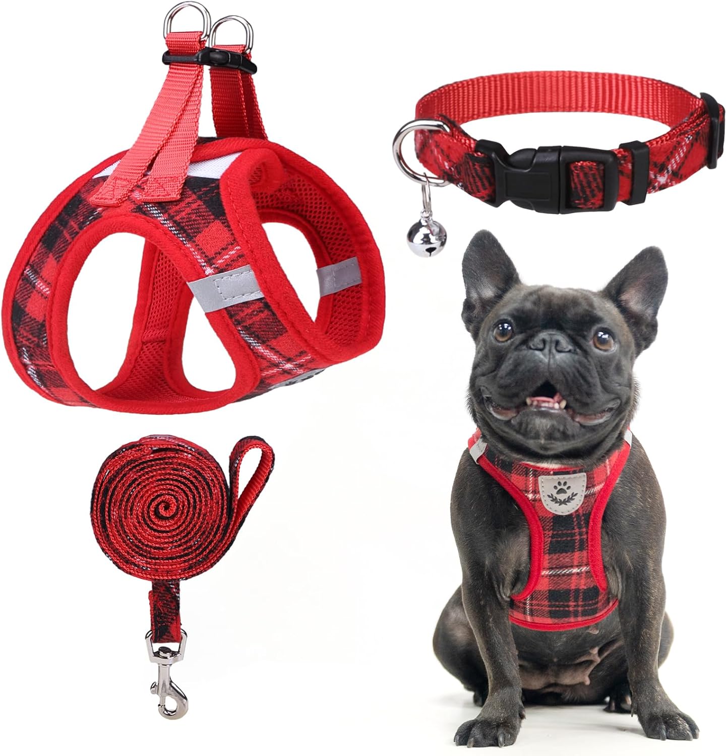 EXPAWLORER Classic Plaid Dog Vest Harness Step in Dog