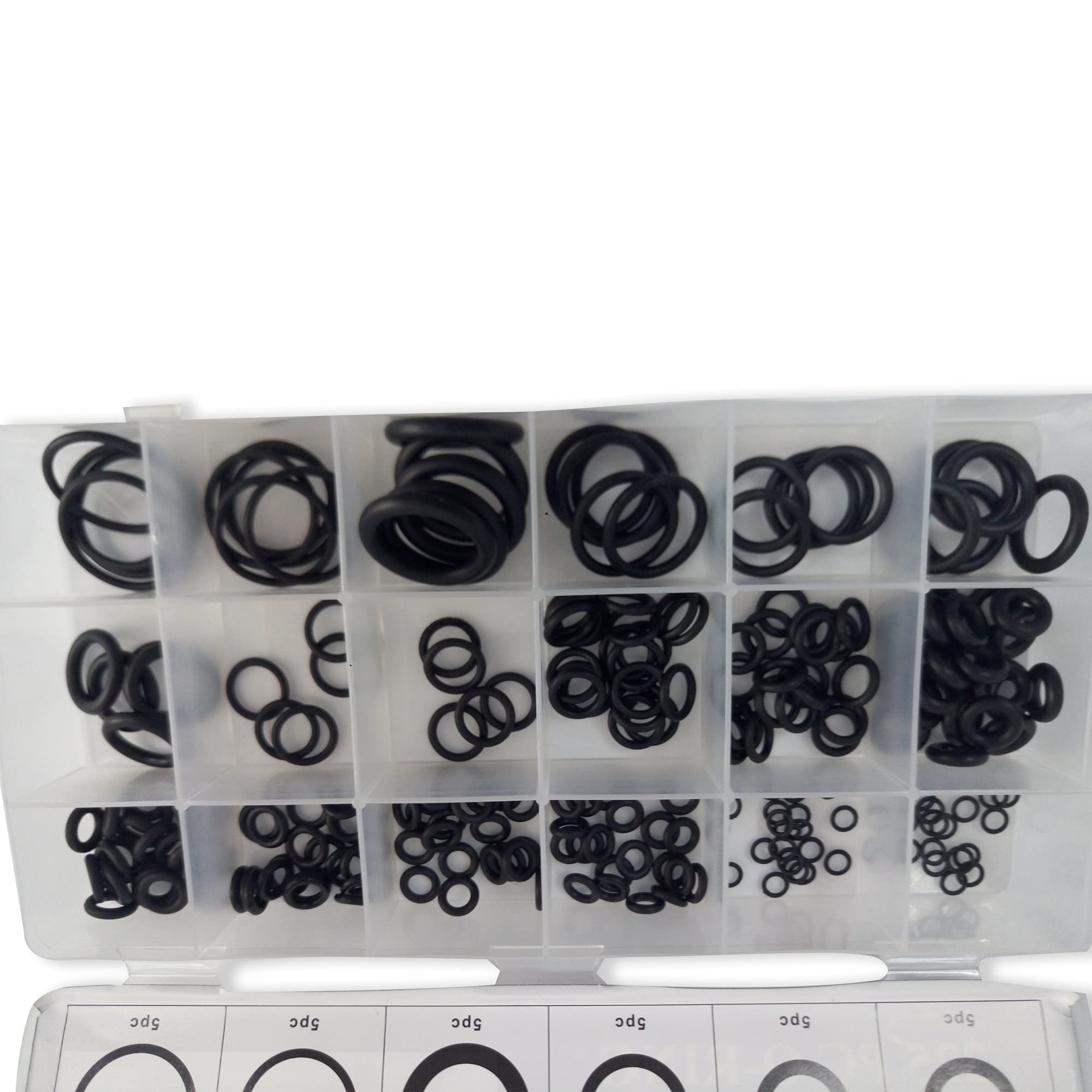 AC1900 O-Ringe 225pcs / 18 Größen PCP Paintball Druckluftgewehr Schwarz Gummi Dichtungsdichtungen mit Plastikbox ACECARE