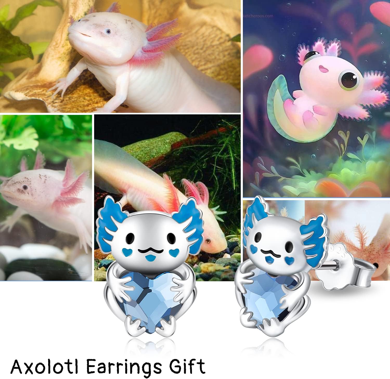 JUSTKIDSTOY Hypoallergenic Earrings Sterling Silver Crystal Cute Animal Studs Earrings for Sensitive Ears Birthday Gifts for Women Girls - Image 7