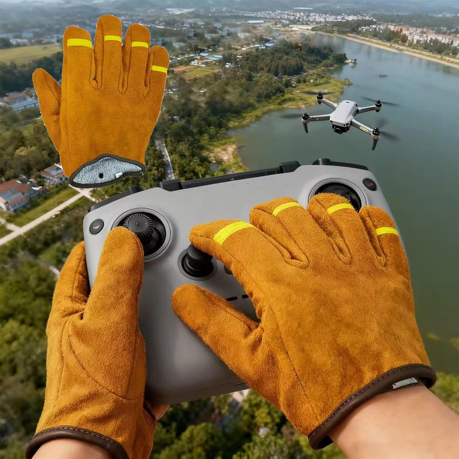 Drone Cut-Resistant Gloves Level 5 Cut-Resistant Work Gloves - Anti-Slip Flexible Design for Drone Operation