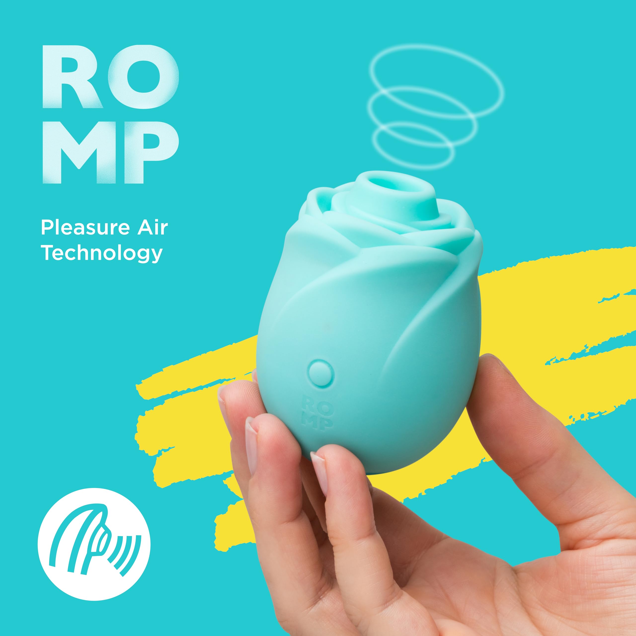ROMP Rose Glow Succhia-Clitoride per Donna | Rosa Fosforescente con 6 Modalità di Vibrazione | Sex Toy a Suzione | Vibratore Ricaricabile e Impermeabile per Stimolazione e Piacere Femminile