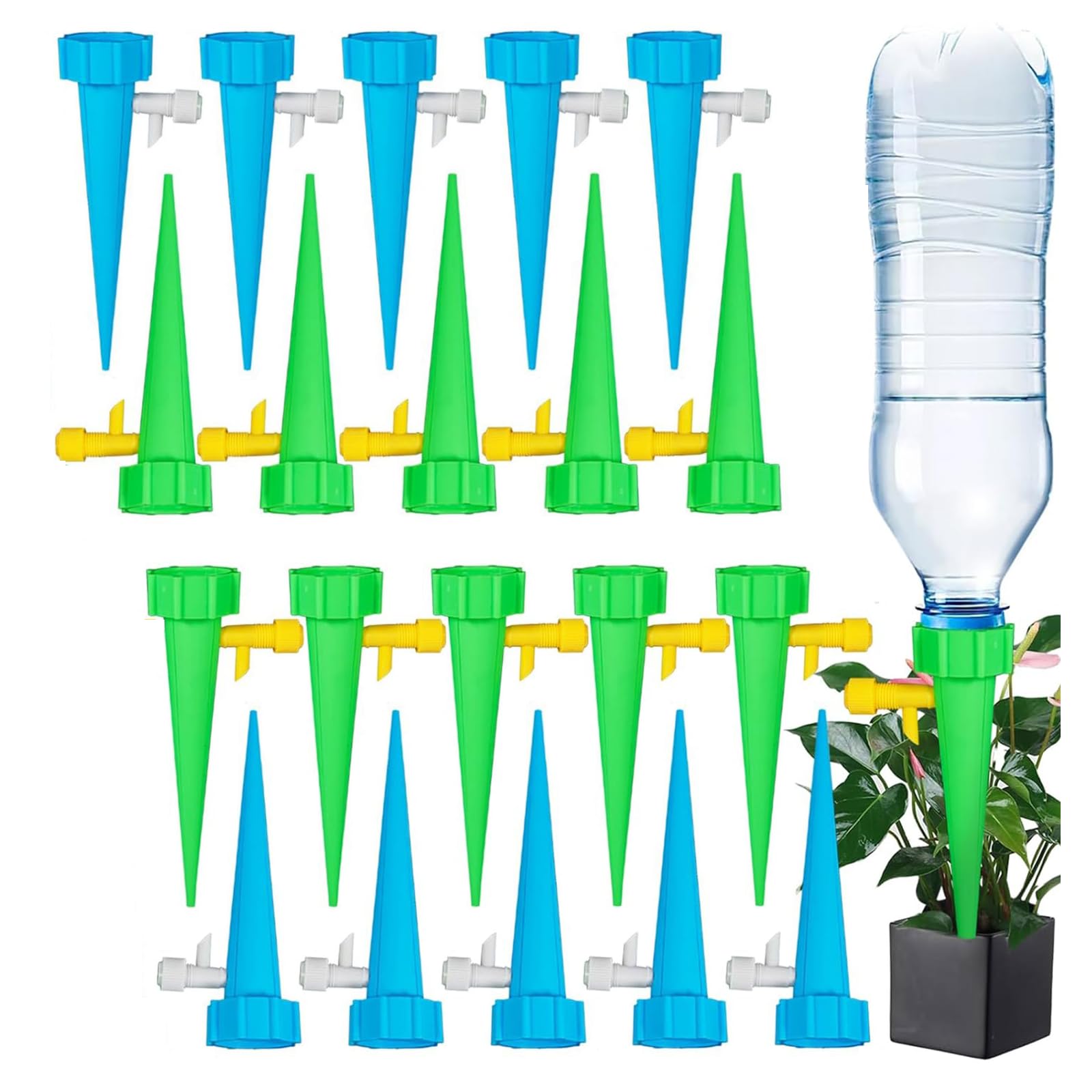 Netrox® - Waterdispenser voor planten - 3 x automatische druppelirrigatie - irrigatie vakantie planten bloemen en kamerplanten - automatisch bewateren automatisch bewateringssysteem