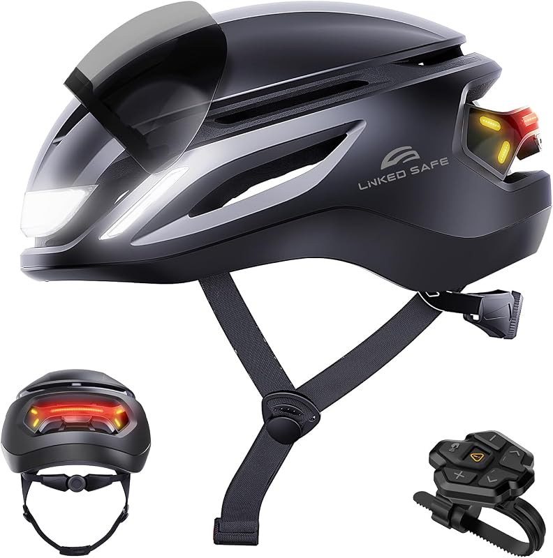 Ultra Smart Adult E-Bike Helmet, NTA8776 CPSC 1203 CE EN1078 Certified, Magnetic Visor, FIDLOCK Buckle, LED Turn Signals, Auto Brake & Fall Warning, IP65, Bluetooth Cycling Helmet