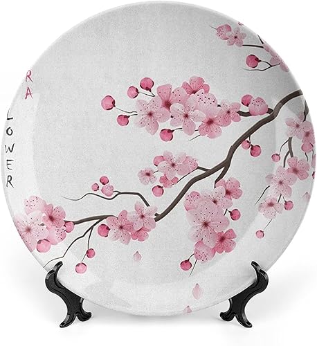Miniatura 8 de LIGUTARS Platos de cerámica, platos de cerámica decorativos asiáticos, paisaje natural japonés, flor de Sakura nacional, 6 pulgadas, para comedor,