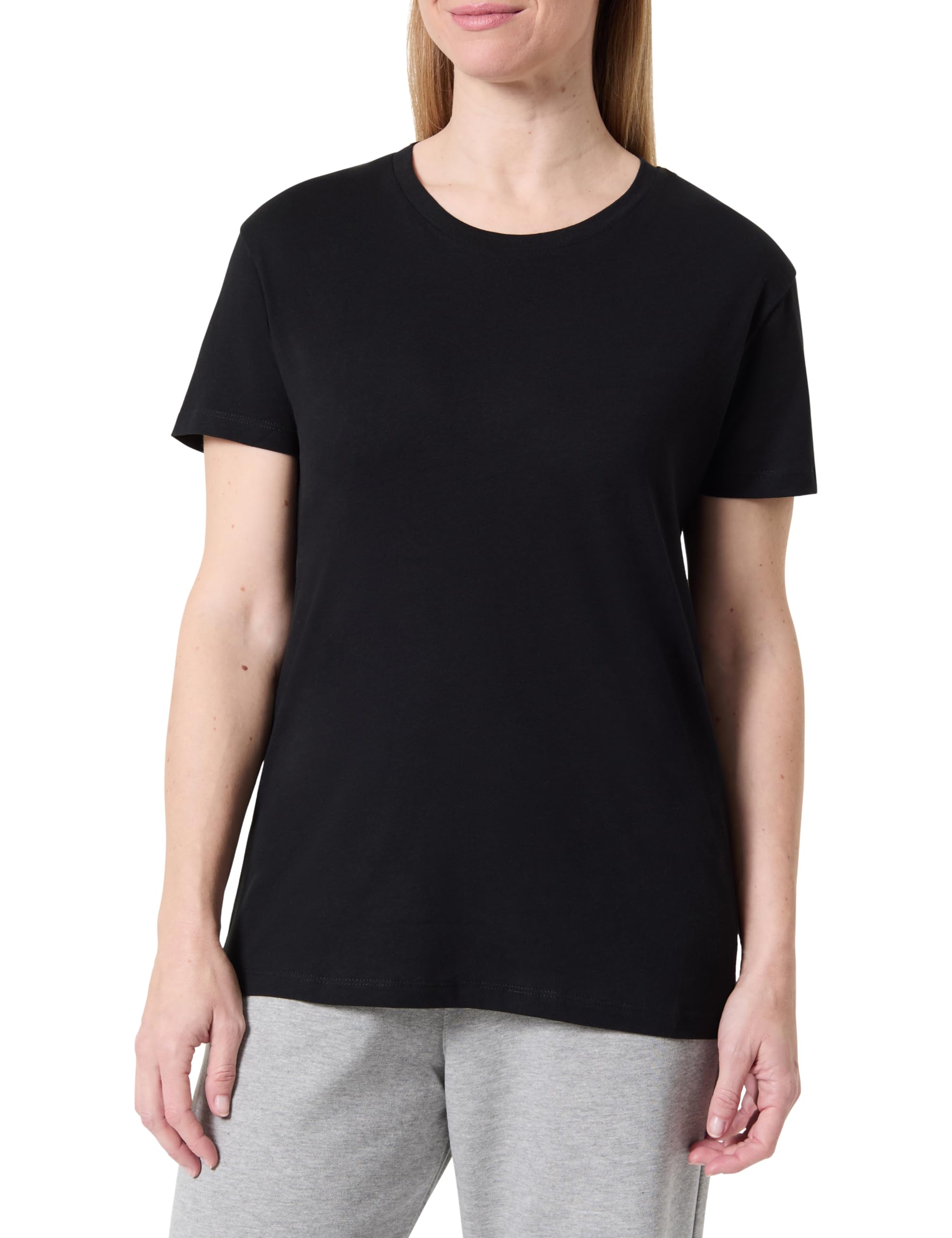 Replay Damen T-Shirt Kurzarm mit Rundhalsausschnitt, Black 098 (Schwarz), XS