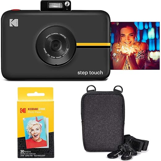 KODAK Step Touch Fotocamera digitale con stampa istantanea da 13 MP, touchscreen LCD da 3,5 pollici(Nero) Pacchetto viaggio