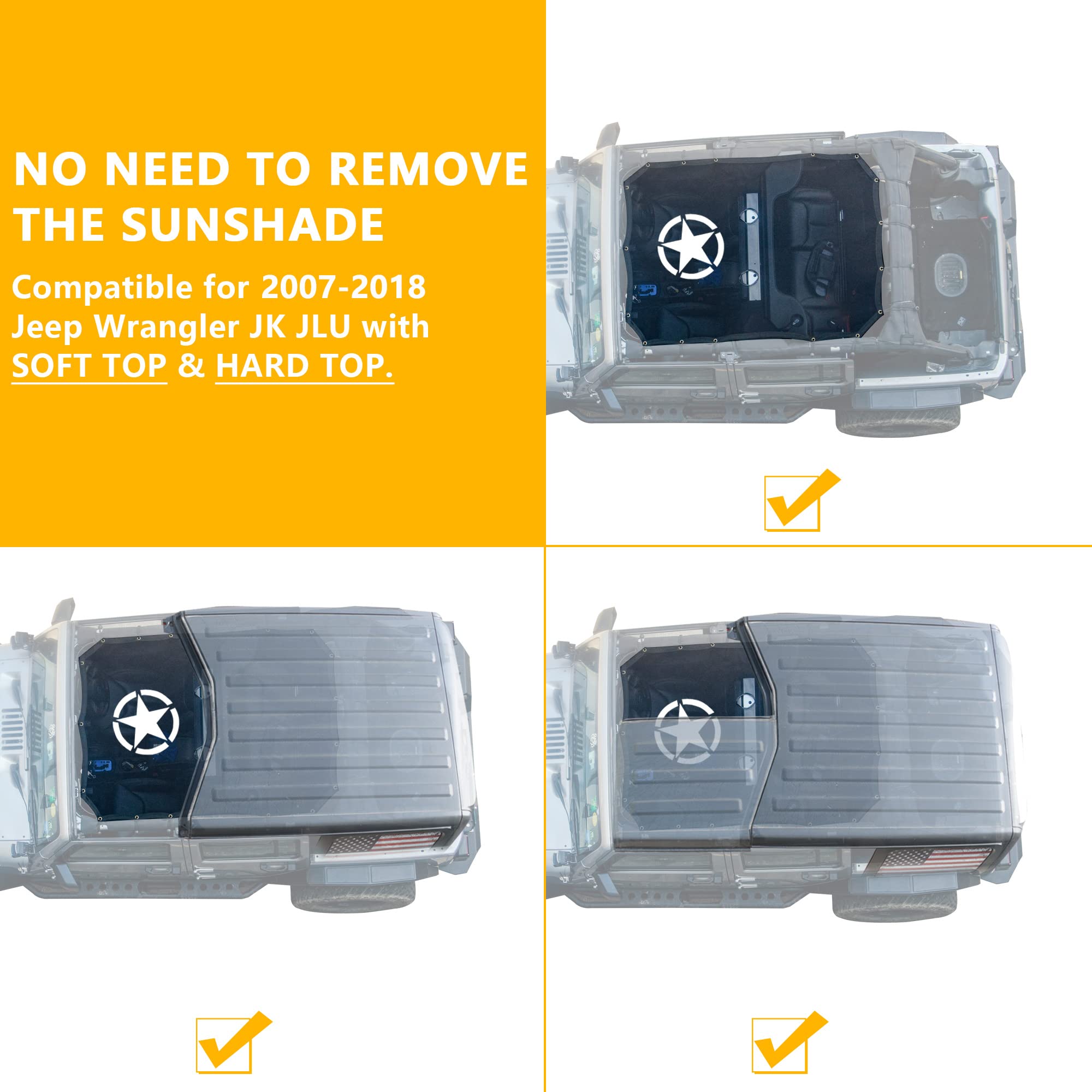 Shadeidea - Parasol Superior Para Jeep Wrangler JL De 2 Puertas