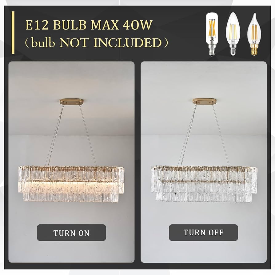 Bonheur　0529 Gold Rectangle Chandeliers for Dining Room Modern Island