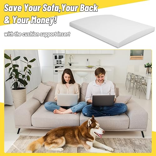 Miniatura 7 de Eazy2hD Curve Furniture - Cojines de repuesto para asiento de sofá de 20 x 20 pulgadas, cojín de espuma de alta densidad para reparación de caída,
