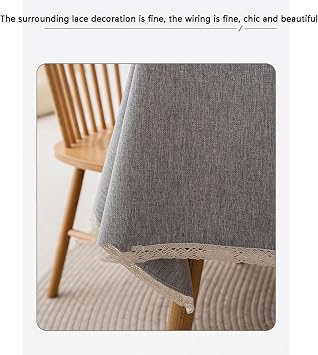 Cotton Linen Tablecloth Waterproof Tea Table Cloth Rectangular Solid Color Table Fabric,D,120 * 170cm