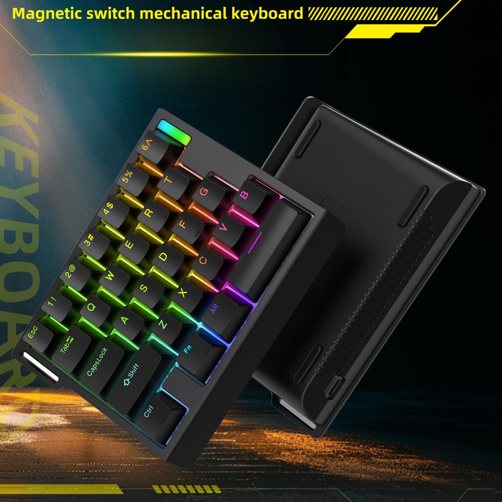 HE30 Rapid Trigger Gaming-Tastatur, Einhand-Magnetschalter, Hall-Effekt, RGB HotSwap, benutzerdefinierte mechanische Tastatur, einstellbare Betätigung, 8 kHz Hyper Polling Rate