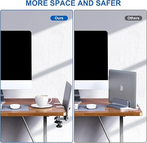 Miniatura 5 de Soporte vertical para laptop, soporte ajustable para computadora portátil para el lado del escritorio, se adapta a todos los