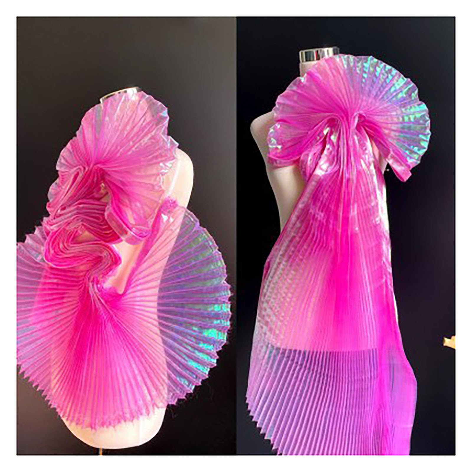 Tissu plissé à coudre organza irisé 300x150cm pour costume
