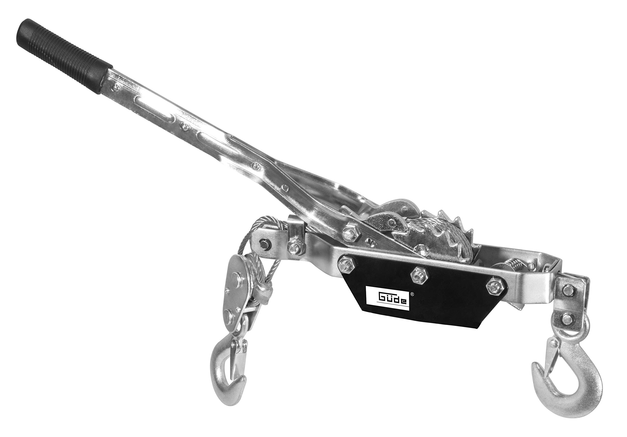 Güde 38350 - Cavo a leva manuale HS 2000 (struttura stabile in acciaio zincato, 2 cricchetti, puleggia), 57,5 x 7,5 x 2,2 cm