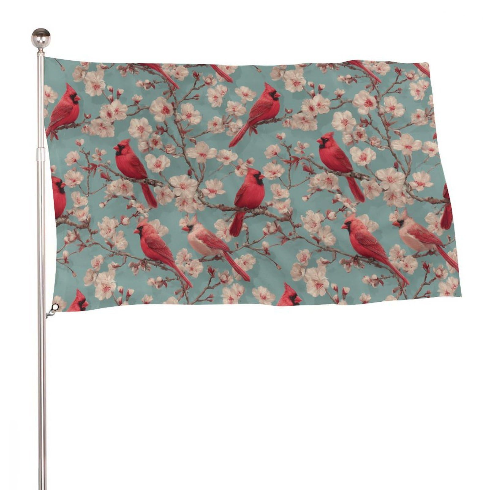 Banderas de recuerdo para jardín con estampado de alta definición de cardenales