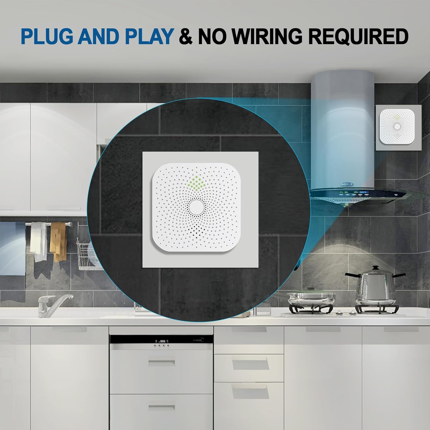 Natural Gas Detector for Home and Kitchen, RV Methane Gas Leak Detectors with Visible and Audible Alarm, Plug-in Installation, White - Image 7