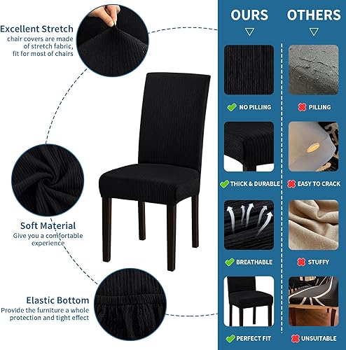 Miniatura 3 de Juego de 6 fundas elásticas para sillas de comedor, extraíbles y lavables, para sillas de comedor, hotel, ceremonia