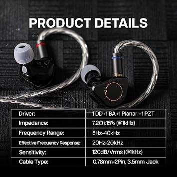 Linsoul SIMGOT SuperMix 4 1DD+1BA+1Planar+1PZT Hibrit Sürücülü Kulaklıklar, Müzisyen ve Audiophile için HiFi Kulak İçi Monitör IEM, Müzisyen Audiophile için OFC Gümüş Kaplama Kablolu Oyun Kulaklıkları