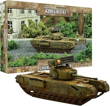 Wargames Delivered - Warlord Games Bolt Action Konflikt '47 British Churchill Meteor with Bonus Miniature STL Download - 28mm WWII Tabletop Miniatures Model for Miniature Wargaming