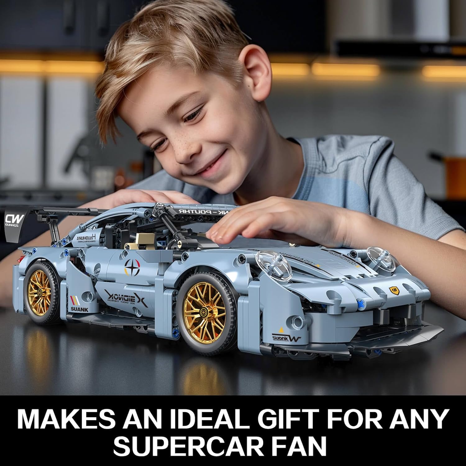 hahaspil Sports Race Car Building Set Kit for Boys & Adults, 1:14 MOC Toys Racing Model Car Kits, Birthday Gift for Boys Kids Age 8-14 12-16