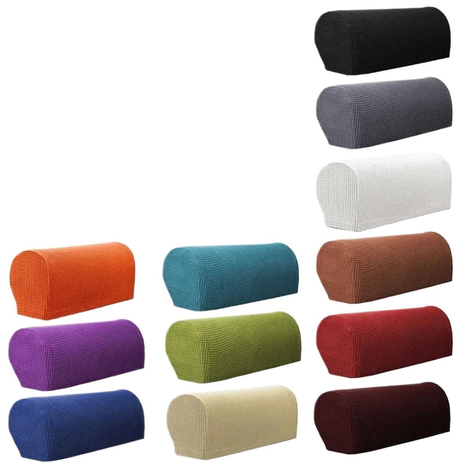 Zovloer Arm Chair Covers 6pcs Sofa Armrest Covers Fleece Stretchy Chair Couch Arm Protector Stretch To Fit For Recliner Armchairs Sofas Couch(Black)