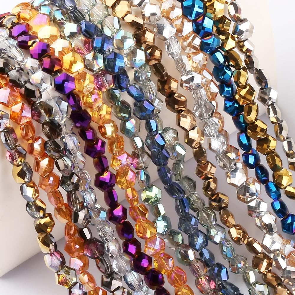 Artigianato Creativo PH PandaHall Perline Di Vetro Sfaccettate - 525 Pezzi Serie Blu, 7 Colori Per Gioielli Fai Da Te Perline Bracciali Collane - Foto 9