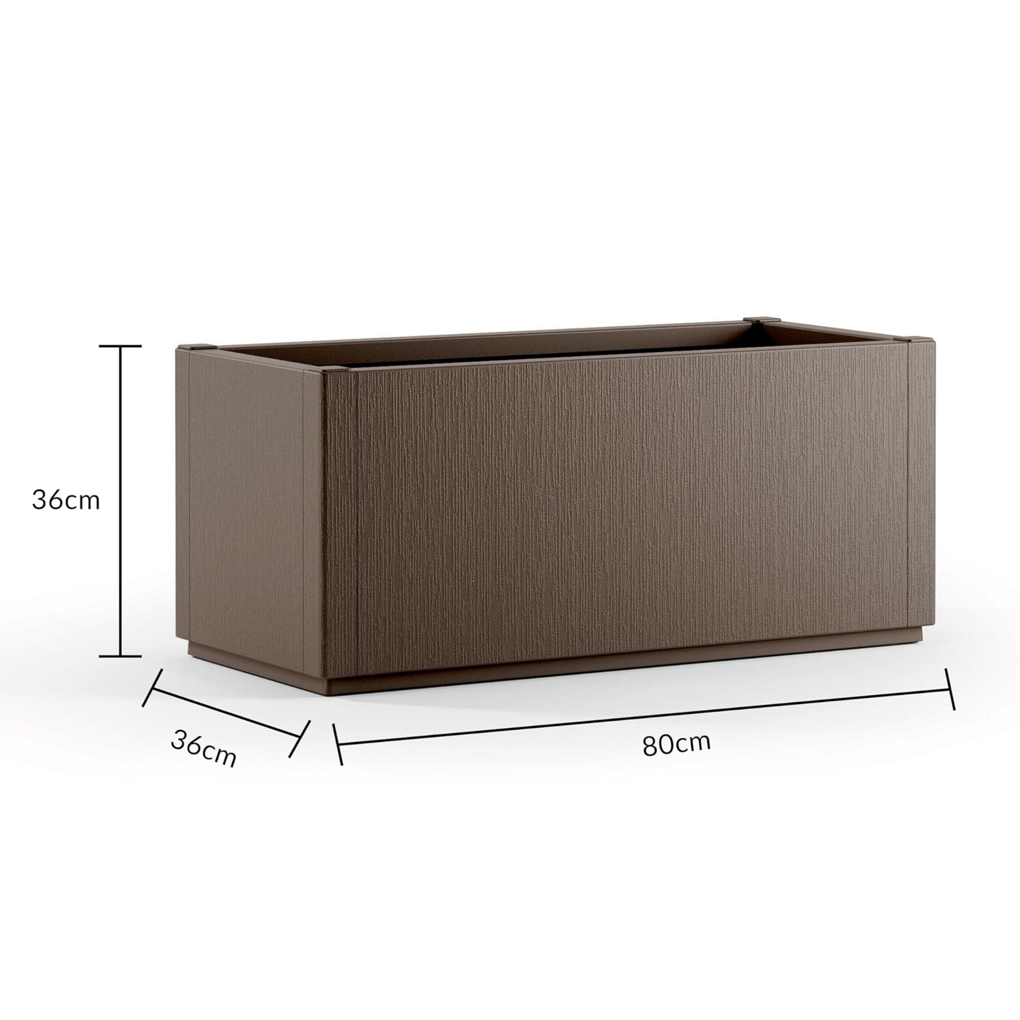 CASARIA® Set 2X Jardinera Exterior 80L Macetero Rectangular Grande con Drenaje Integrado Resistente Intemperie Flores Plantas Cultivo Huerto Urbano Terraza Balcón Jardín Patio 80x36x35cm Terracota