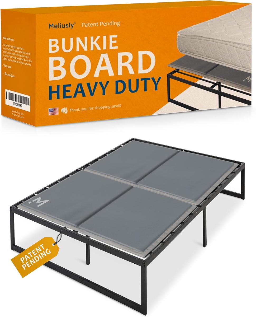 Meliusly Heavy Duty 10mm Bunkie Board Full Size (54x75'') Patent Pending Low Profile Bed Board Design - Breathable, Noise Minimizing, Moisture Resistant Bunkieboards, Low Profile Bed Support