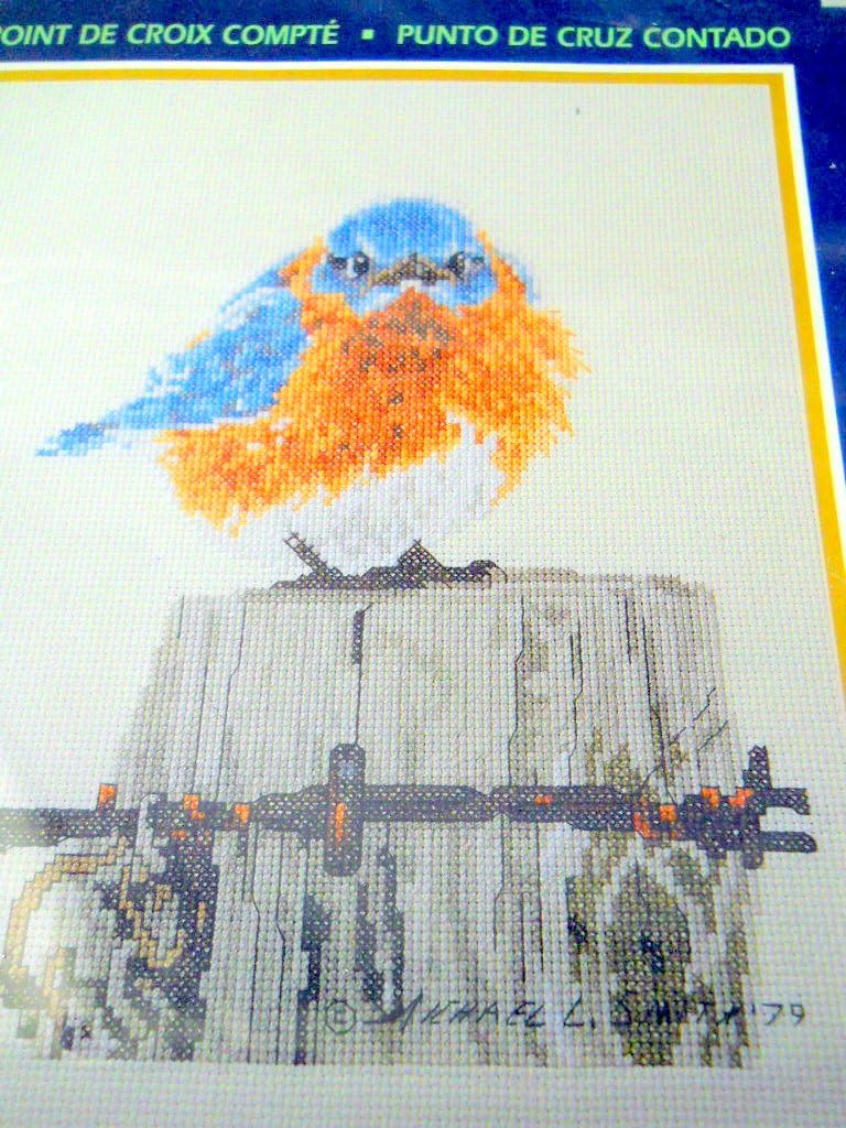 Bucilla Counted Cross Stitch Kit, 8.75 by 10.75-Inches, 42733 Mad Blue Bird
