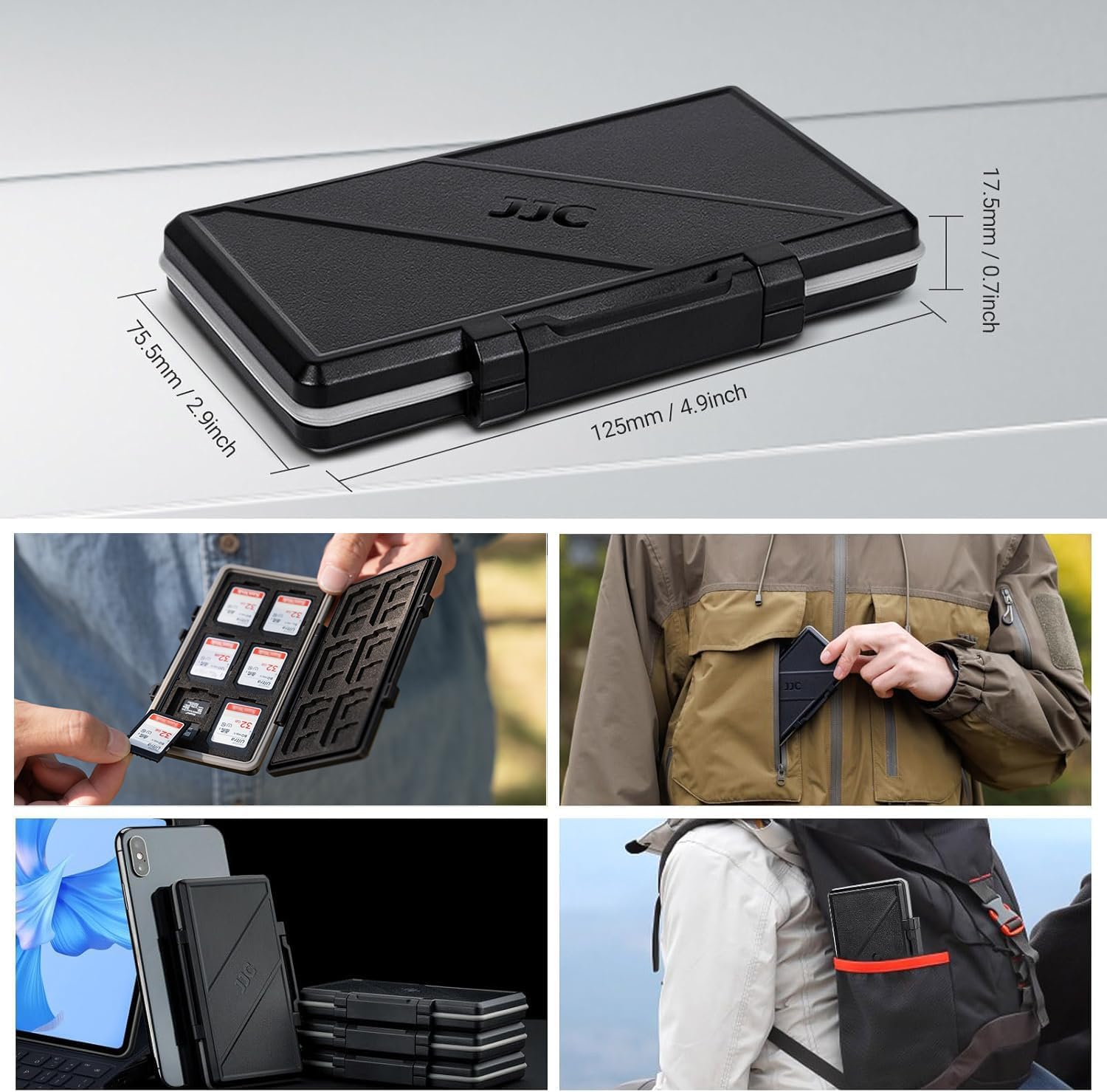 36 Slots Memory Card Case Water-Resistant Anti-Shock Memory Card Wallet for 24 Micro SD SDXC SDHC TF Cards and 12 SD SDXC SDHC Cards — Amazon image 6
