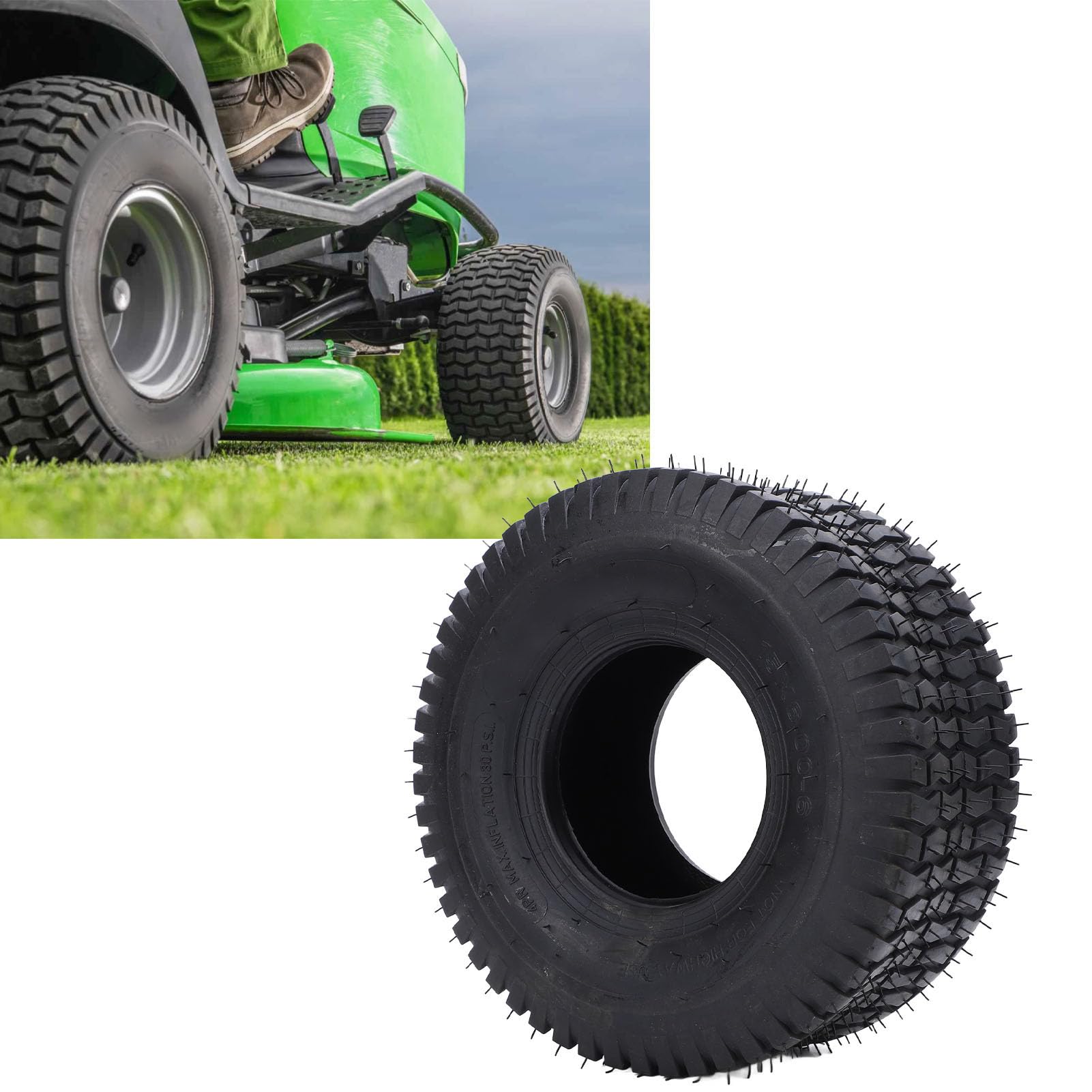 Keenso Pneumatici per Auto, Gomma per Pneumatici Controllo Migliorato Eccellente Trazione 4 Strati Pneumatici per Carrello Giardino per Trattori Rasaerba