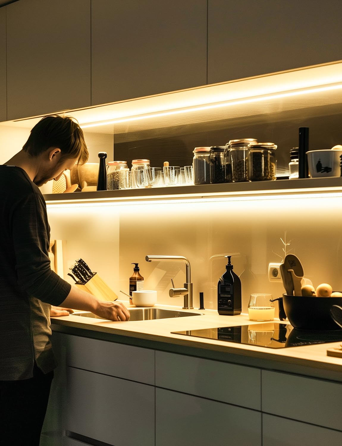 GZBtech Tira de luces LED de silicona, 15 m, 230 V, 3000 K, luz blanca cálida, para armario, se puede acortar, autoadhesiva, para dormitorio, cocina, interior, exterior, decoración y uso comercial