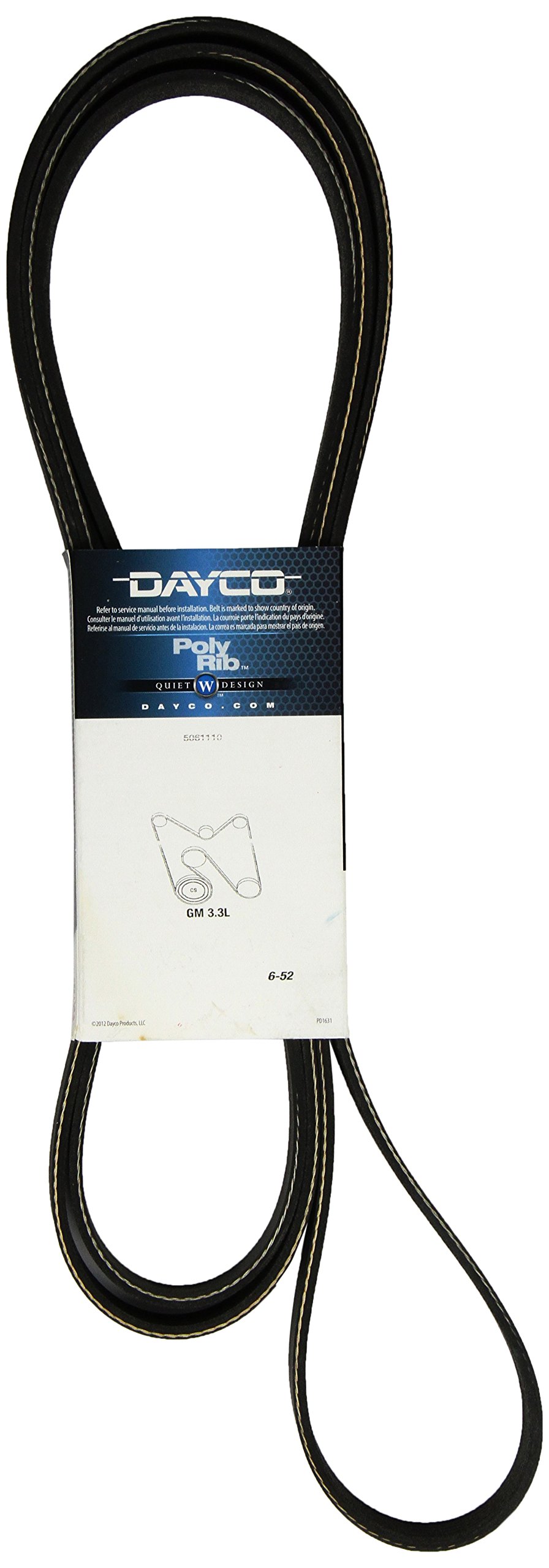 Amazon.com: Dayco 5061110 Serpentine Belt : Automotive