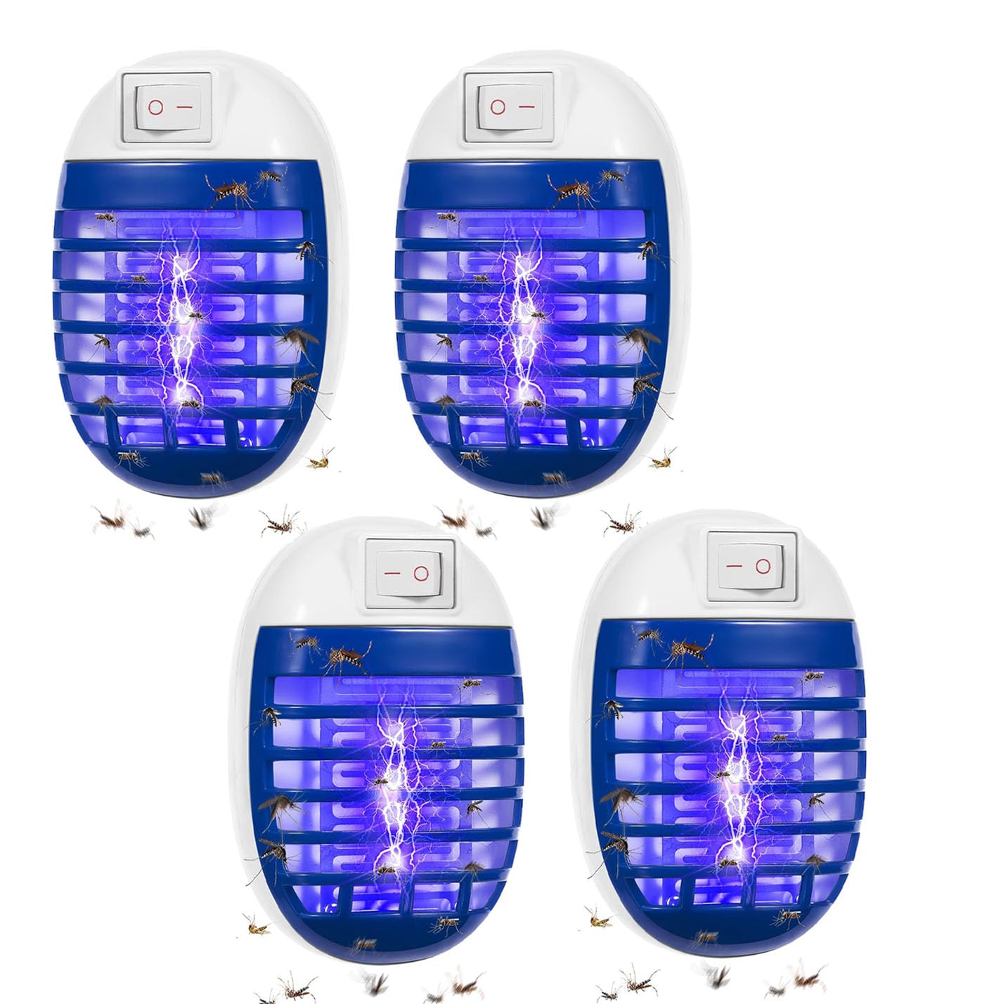 4 PCS, Bug Zapper Plug in, Electronic Fly Zapper, Mosquito Killer Fruit Fly Trap, Fruit Fly Trap, Fruit Fly Killer ith LED Light for Patio, Bedroom, Kitchen, Office, Baby Room, Home