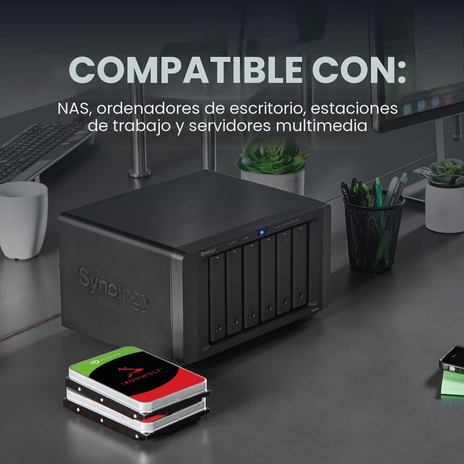 Seagate 12TB IronWolf Disco Duro Interno NAS | SATA 6 GB/s (ST12000VNZ008)