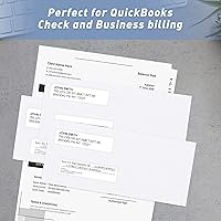 Vista 7 de Sobres comerciales autosellados 500#8, diseño de doble ventana PANDRI No.8 para negocios y Quickbooks Check (factura no ajustada), correo seguro