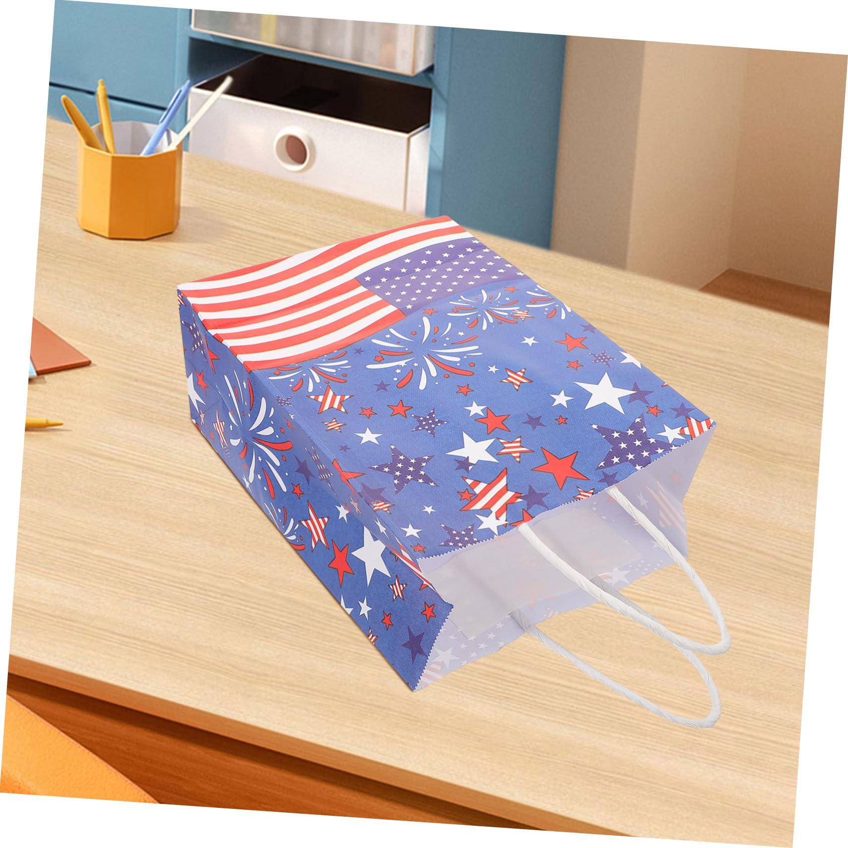 NUOBESTY 3 Sätze Geschenktüte Zum Unabhängigkeitstag Geschenktüten Mit Griffen Mittlere n Große Festival-n Groß Papier 12 Stück * 3